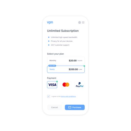 VPN Subscription UI